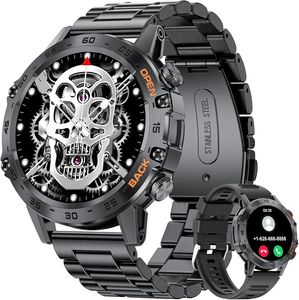 Smartwatch, Fitnessuhr mit Anrufe annehmen/wählen, 100 Sportmodi, 5 ATM wasserdichte, Herzfrequenz/SpO2/Blutdruck für Android und iOS