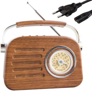 Retro Radio Lautsprecher Vintage Radio 1200 mAh Tragbares FM AM SW Küchenradio Retrofür Büro Zuhause Kofferradio Holz Retoo
