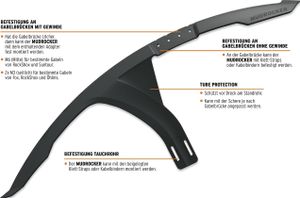 SKS Mudrocker Black 29/28" (622 mm)-27,5" (584 mm) Přední Blatník na kolo