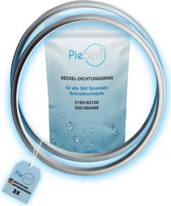 2x Piebert Dichtung 39154 22cm für Silit Sicomatic® Schnellkochtopf Deckel, grau, Silikon, 22cm Innendurchmesser, 24,5cm Außendurchmesser für 3l 4,5l 6,5l 8,5l wie 4004633162100