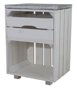 Süßer weißer Nachttisch mit Schublade, 30,5x40x57cm Obstkisten DIY Holzbohlen Weinkisten Paletten