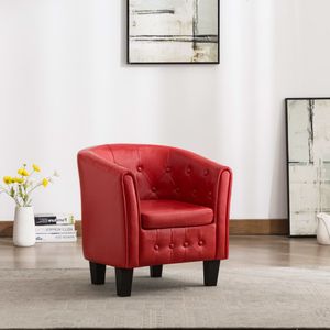 【Neu】Sessel Sessel Rot Kunstleder Gesamtgröße:64 x 57 x 70 cm BEST SELLER-Möbel-Stühle-Sessel im Landhaus-Stil