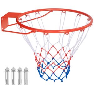 COSTWAY Ø45cm Basketballkorb Indoor, Mini Basketball Korb mit Ring & Netz, für Tür & Wandmontage Orange