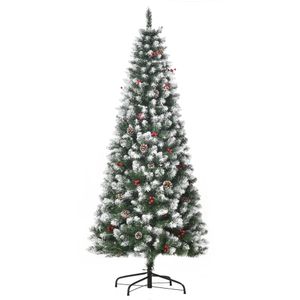 HOMCOM künstlicher Weihnachtsbaum mit 618 Astspitzen 180 cm Christbaum einfacher Aufbau Tannenbaum PVC Metall Grün Ø65 x 180 cm