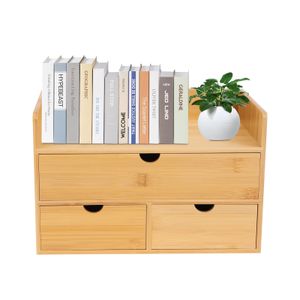 Stolní organizér 3 zásuvky Bambusový úložný box Stolní zásuvka Stolní úložný box pro kancelář Domů