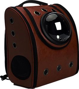 Korbi | Transporter-Rucksack - 39x33x22 cm - Braun - Wasserdicht - Für Katzen und kleine Hunde