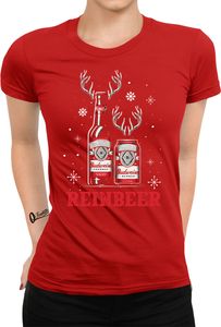 Reinbeer Bier - Weihnachten X-mas Weihnachtsgeschenk Damen T-Shirt, Rot, S