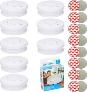 8x Rauchmelder 85dB Inkl. 9V Batterie + 3M Klebepad Set Feuermelder 8x Rauchmelder 85dB Inkl. 9V Batterie + 3M Klebepad Set Feuermelder