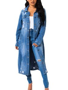 Damen Solid Color Coat Travel Langarm Outwear Mode Casual Revers Jeans Strickjacken