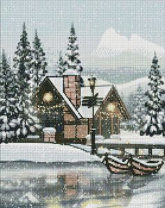 Diamentowa mozaika - Śnieżna cisza 40x50cm Diamentowa mozaika - Śnieżna cisza 40x50cm