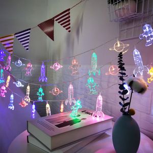 3m 20 LED Planet Raumfahrer Rakete Lichterkette Batteriebetrieben für Party Kinderzimmer Dekoration, Bunt