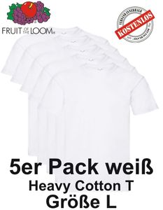 5er Pack Fruit of the Loom Heavy Baumwolle T Shirt S M L XL 2XL 3XL L
