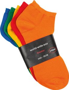 5 Paar bunte farbige Sneaker Socken Baumwolle Damen und Herren Komfortrand Gr. 35/38