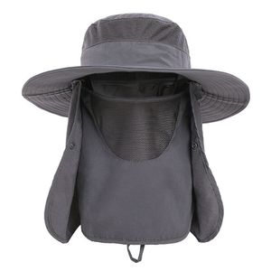 Klobouk proti slunci s UV ochranou, široká krempa, nylon, prodyšný, rychleschnoucí, SPF 50+, rybářský klobouk s odnímatelnou klopou na obličej/krk