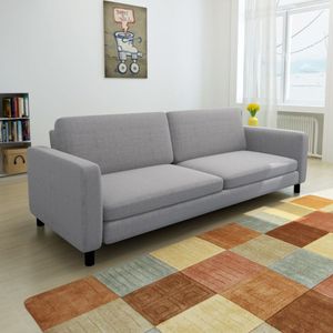 【Neu】Klassische Sofas 3-Sitzer-Sofa Hellgrau Stoff Gesamtgröße:196 × 87 × 81 cm BEST SELLER-Möbel-Sofas im Landhaus-Stil