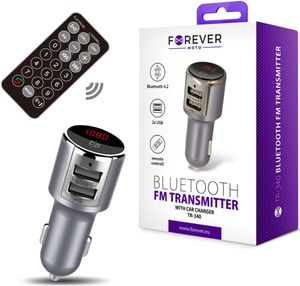 Forever TR-340 Bluetooth FM Transmitter Auto Radio Adapter Radio, Freisprecheinrichtung, 2 USB-Ports, Ladegerät Unterstützt