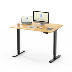 FLEXISPOT EF1 120x80cm Elektrisch Höhenverstellbarer Schreibtisch Schnelle Montage Memory Handsteuerung Sitz-Stehpult für Büro（maple）