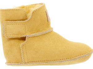 Vanuba - Dětské pantofle Kiko Modern Slippers Natural Wool K001 Mustard, velikost 22 EU