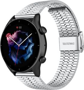 Strap-it Edelstahlarmband - Kompatibel mit Amazfit GTR 3 (Pro) Armband Ersatzarmband Edelstahl - Verstellbarer Verschluss - Hochwertiges Material - für Smartwatch 22mm Armband Silber Strap-it Edelstahlarmband - Kompatibel mit Amazfit GTR 3 (Pro) Armband Ersatzarmband Edelstahl - Verstellbarer Verschluss - Hochwertiges Material - für Smartwatch 22mm Armband Silber