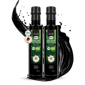 Sunnah Shop®Schwarzkümmelöl 250ml (2er Pack) aus biologischem Anbau |Black seed oil | schwarzkümmelöl ungefiltert und kaltgepresst