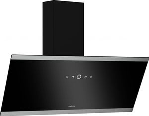 Klarstein FlashLine digestor - 90 cm digestor, dotykový displej, 524 m³/h, energetická účinnosť A++, LED osvetlenie, tichý 34,5 dB, čierny, režim odsávania vzduchu a recirkulácie