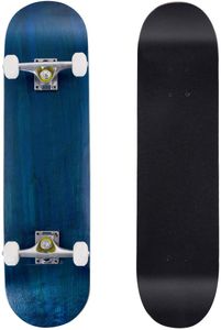 Skateboard Komplettboard Ahornholz, Holzboard Longboard Komplett, Mini Board Funboard 79 x 20 cm, Blau