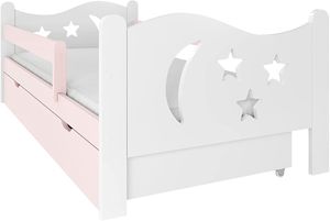 NeedSleep Kinderbett mit Rausfallschutz  80x140 80x160 80x180 Lattenrost Schublade Montessori, mit Matratze