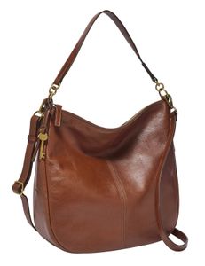 FOSSIL Leder Schultertasche Umhängetasche Jolie Hobo Brown braun