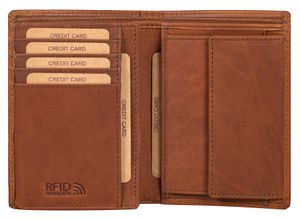 Benthill Herren Ledergeldbörse - Geldbeutel mit RFID-Schutz - Slim Portemonnaie für Herren - Echtem Vintage Leder
