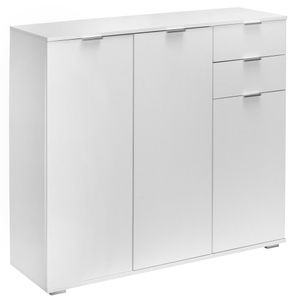 Kommode Sideboard Weiß Highboard Mehrzweckschrank mit Schubladen Modern Flur, Modell/Farbe:DB161 - Weiß
