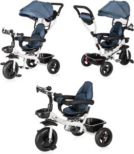 Stars Dreirad, Laufrad, Kinderdreirad, Baby Fahrrad 3-in-1 - bis 25 kg - Kinderwagen mit Lenkstange & Drehbarer Sitz
