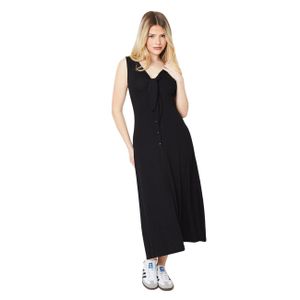 Dorothy Perkins - Midikleid Vorne gebunden für Damen DP5621 (38 DE) (Schwarz)