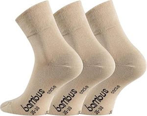 TippTexx 24 6 Paar kurze Bambus-Socken, Quarter Socken, Beige, Größe 35-38