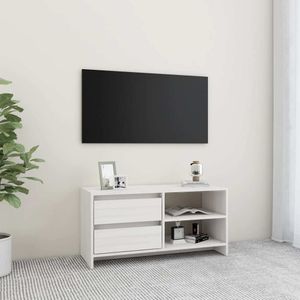 vidaXL TV-Schrank Weiß 80x31x39 cm Massivholz Kiefer