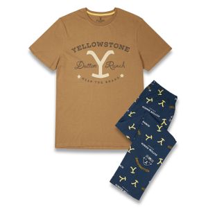 Yellowstone - Schlafanzug für Herren NS7617 (XL) (Marineblau/Braun)