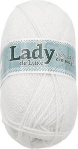 Garn LADY de Luxe - 100g / 238 m - schneeweiß