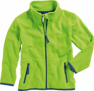 Playshoes Jacke Fleece farbig abgesetzt grün Jungen 420014-29, Farbe Playshoes:grün, Größe Playshoes:128