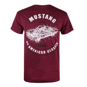 Ford - "Mustang" T-Shirt für Herren TV944 (M) (Weinrot)