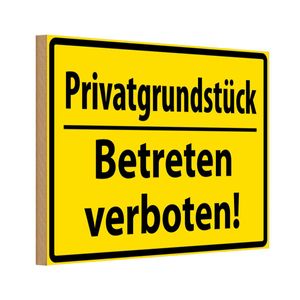 vianmo Holzschild 18x12 cm Hinweis Privat Betreten verboten