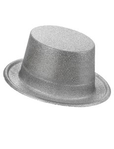 Glitzer-Zylinder für Erwachsene Party-Hut silber