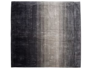 Teppich Grau Schwarz Kunstseide Baumwolle 200 x 200 cm Ombre Muster Handgewebt Quadratisch