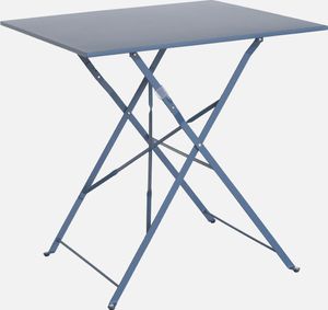sweeek - Klappbarer Bistro-Gartentisch aus Metall, 2 Personen - Graublau