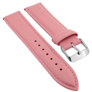 Minott > Uhrenarmband rosa > Band mit Naht > weiches glattes Leder , Stegbreite:18mm, Schließe:Silbern
