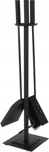 Kaminzubehör Edelstahl Modern 60x15 cm Schwarz Set 4w1