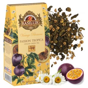 BASILUR VINTAGE BLOSSOMS - Passion Tropica Grüner Blatt-Tee mit Kamillenblüten und Passionsfrucht-Aroma 75 g x1