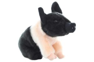 Uni-Toys - Angler Sattelschwein Ferkel rosa-schwarz - 20 cm (Länge) - Plüsch-Schweinchen, Schwein - Plüschtier, Kuscheltier