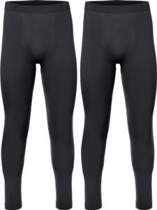 Ladeheid 2er Pack Lange Unterhosen Herren für Winter Sport Ski Outdoor LA40-260 (Schwarz/Schwarz, XL)