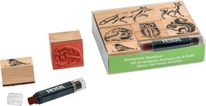 HEYDA Motivstempel Set "Waldtiere" aus Holz 6-teilig