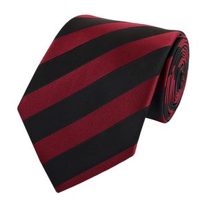 Fabio Farini - Krawatte - verschiedene Herren Krawatten - klassische Streifen Schlips in 8cm Breit (8cm), Schwarz/Rot