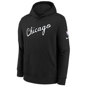 Nike NBA Chicago Bulls Fleece Hoodie EZ2B7FELN-BUL, Sweatshirts, für Jungen, Schwarz, Größe: L